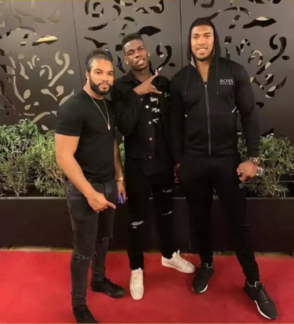 Anthony Joshua Hangs Out With Footballer, Paul Pogba (Photo)